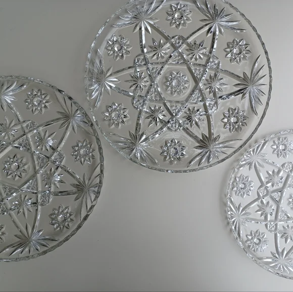 Vintage Anchor Hocking Star Of David Prescut Glass Plate 13.5" - Picture 14 of 15